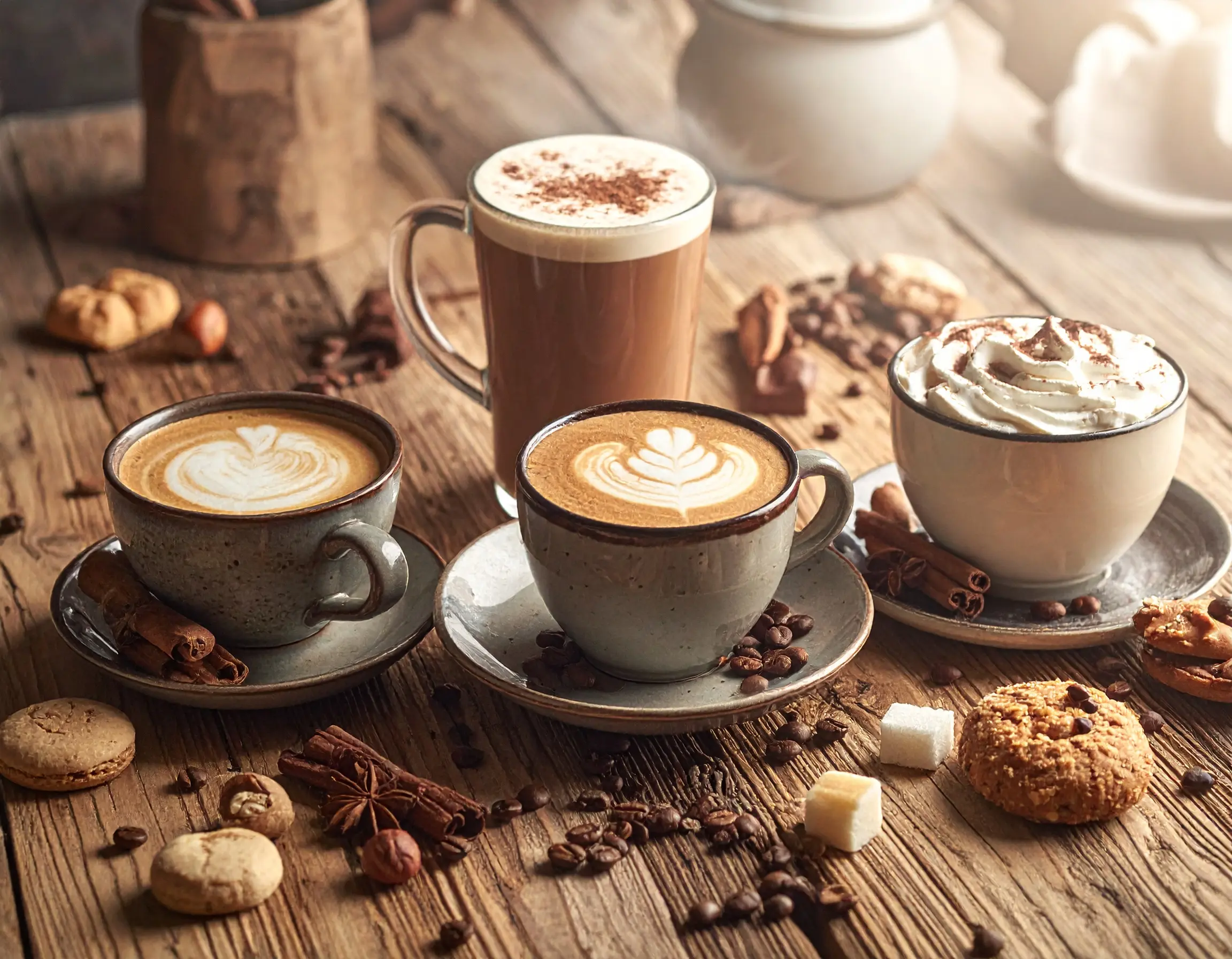 Diverses boissons chaudes